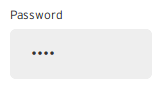A password field showing the dots we seen when entering a password.